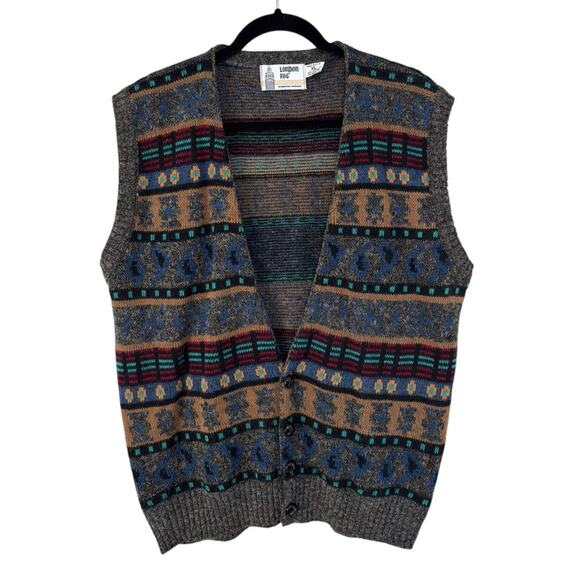 Vintage London Fog Cardigan Sweater Vest - Size XL - Picture 1 of 4